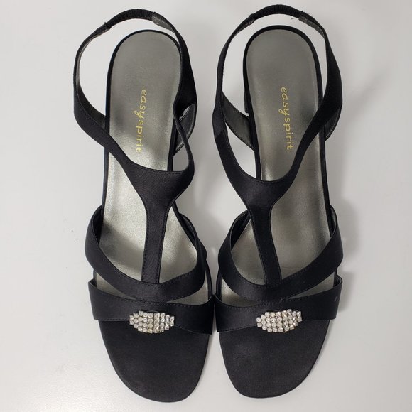 Easy Spirit Clarington Black Satin Sandals 9.5 - Picture 2 of 7